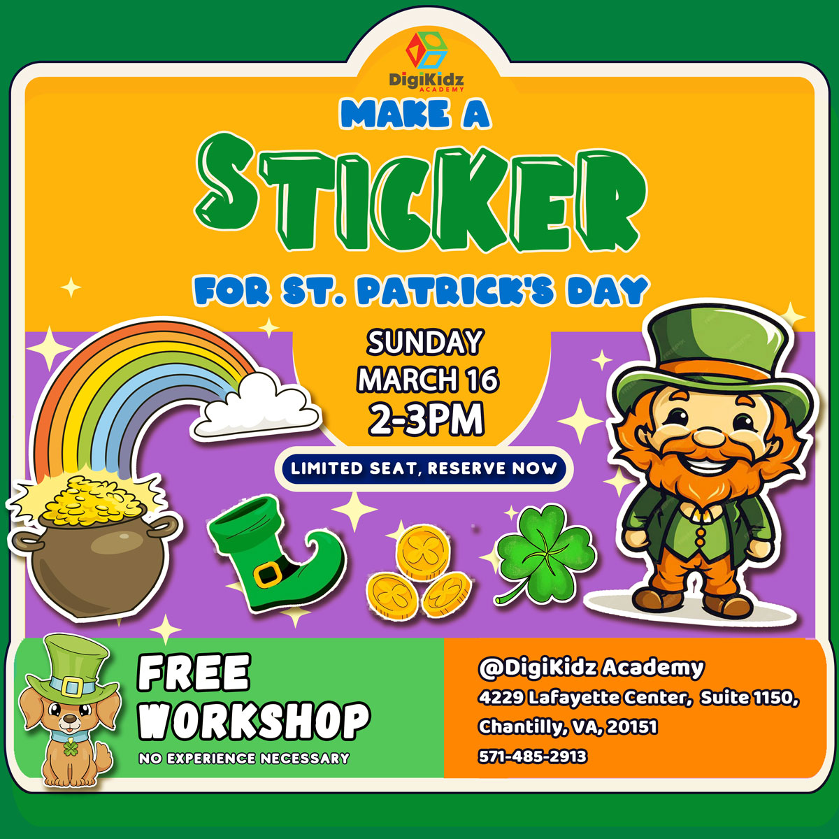 Free Workshop: Make a Sticker for St. Patrick's Day!